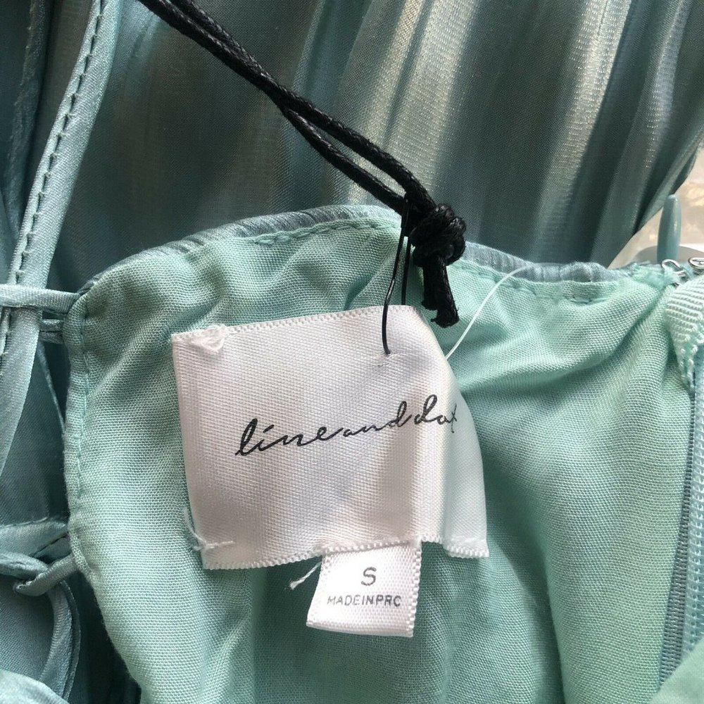 Line & Dot Peyton Tie Back Jumpsuit Mint Green S - Picture 9 of 11